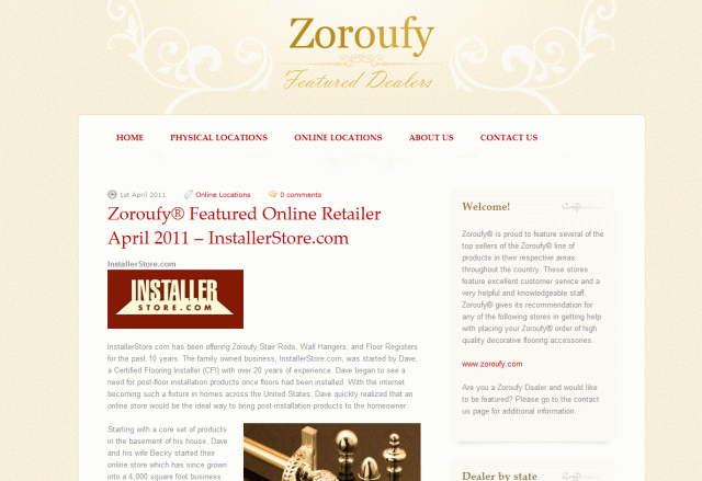 Installerstore.com is Zoroufy's Featured Dealer of the Month! April